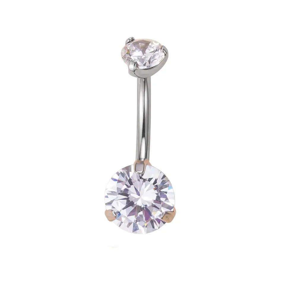 Navel cz prong set