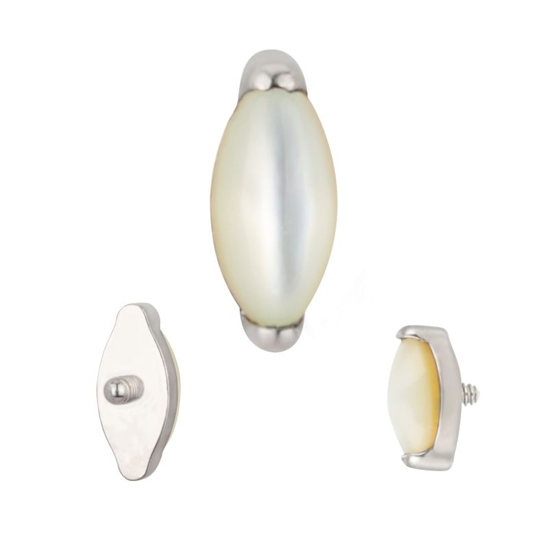 Labret madreperla blanca marquise