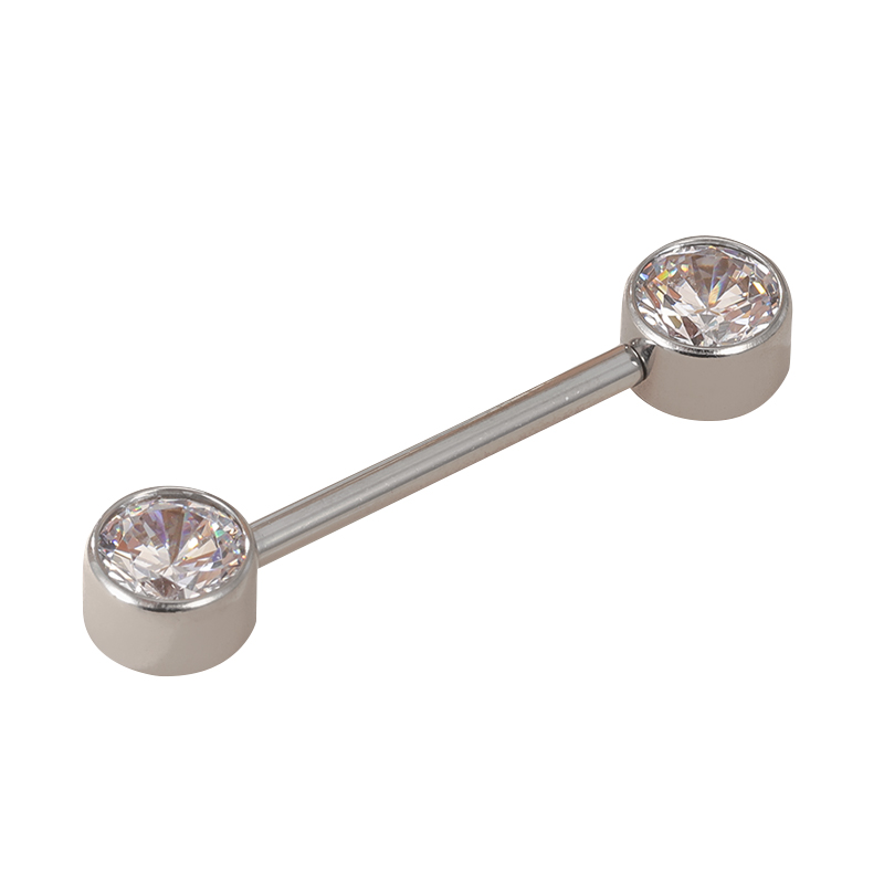 Barbell cz nipple flat