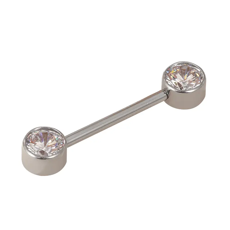 Barbell cz nipple flat