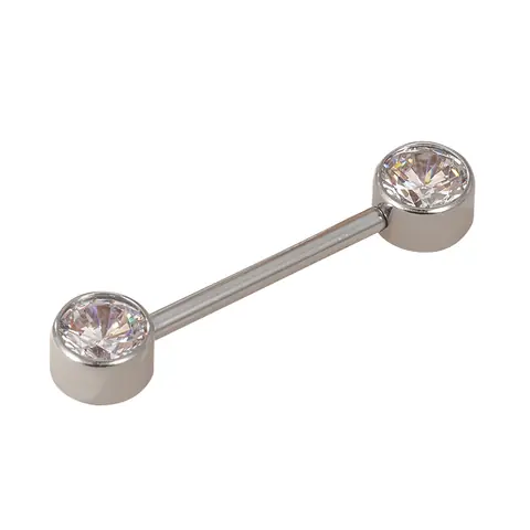 Barbell cz nipple flat
