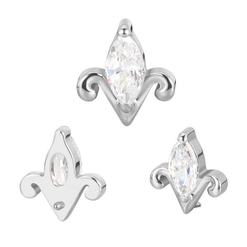 Labret flor de lis marquise cz