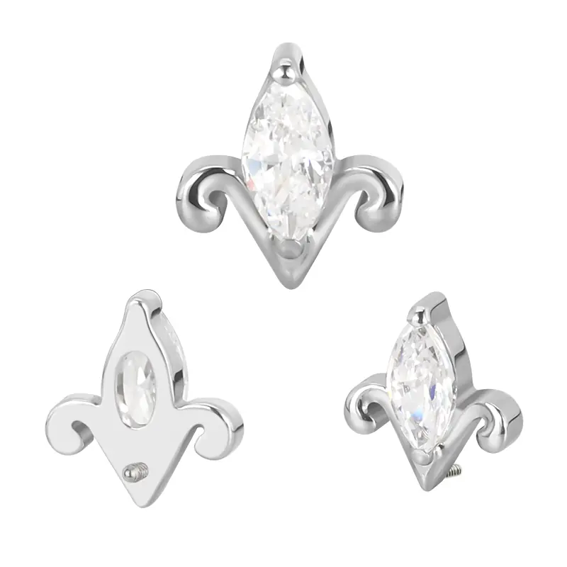 Labret flor de lis marquise cz