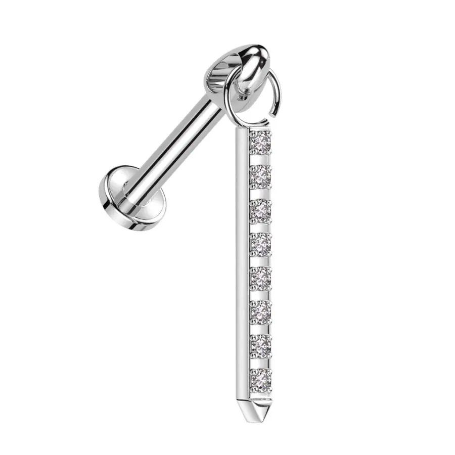 Labret charm crystal line