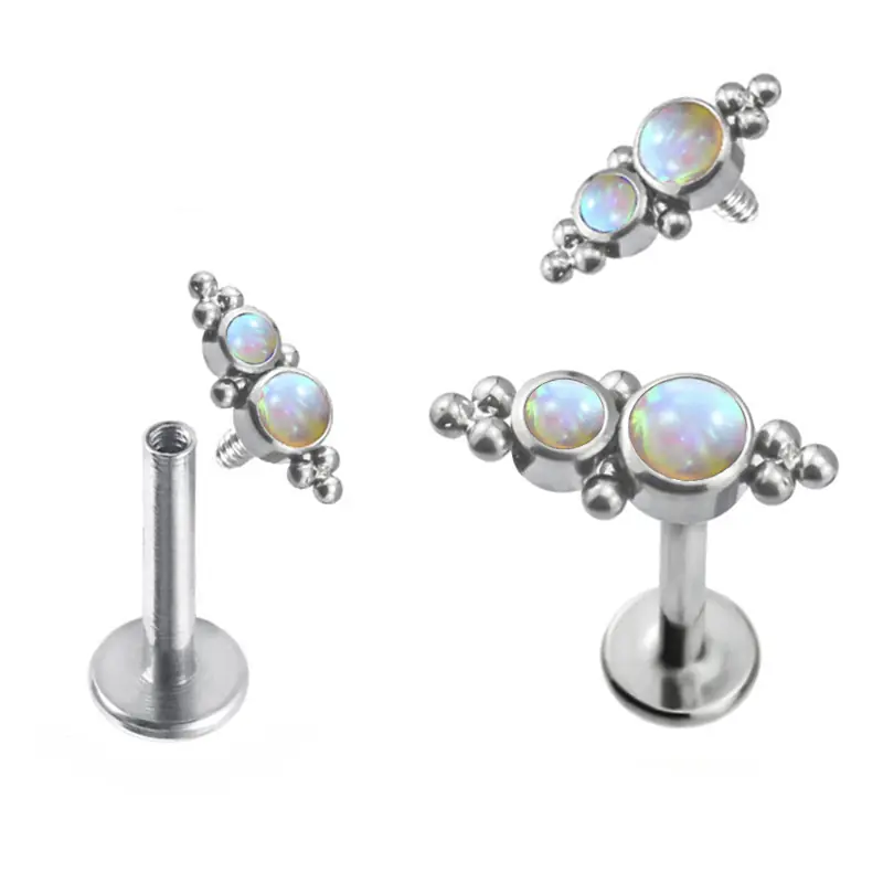 Labret opals white balls