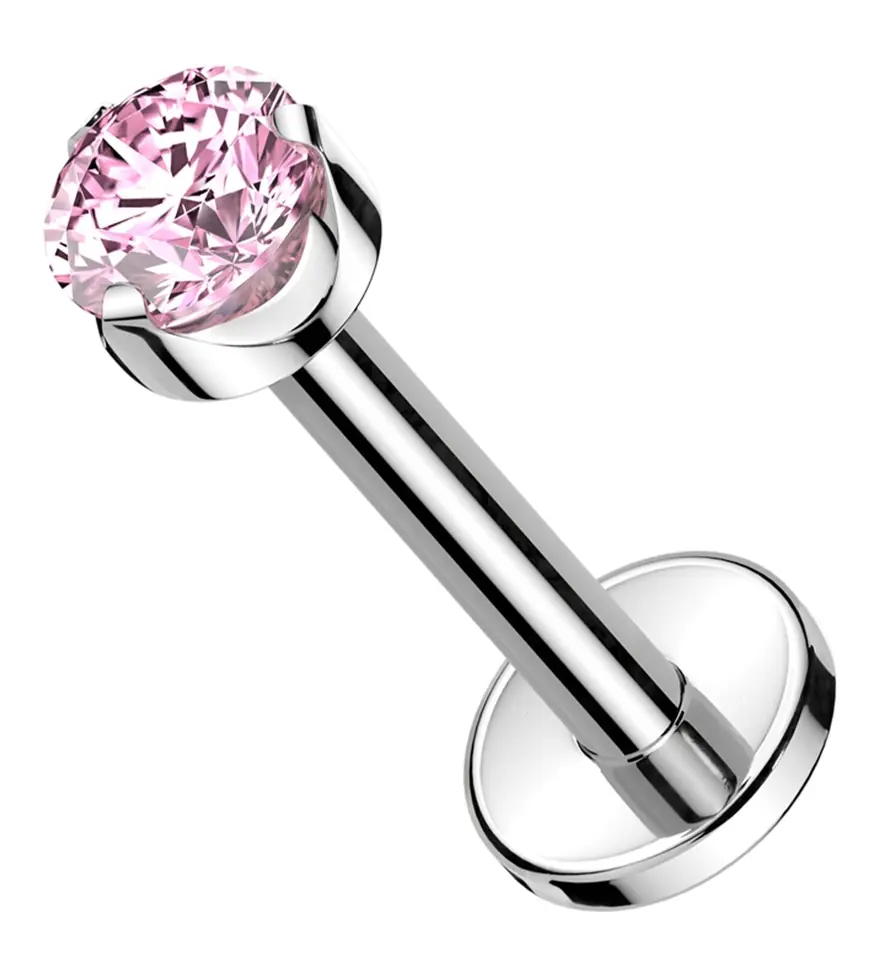 Labret flatback pink push in