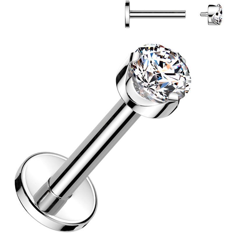 Labret flatback cz push in