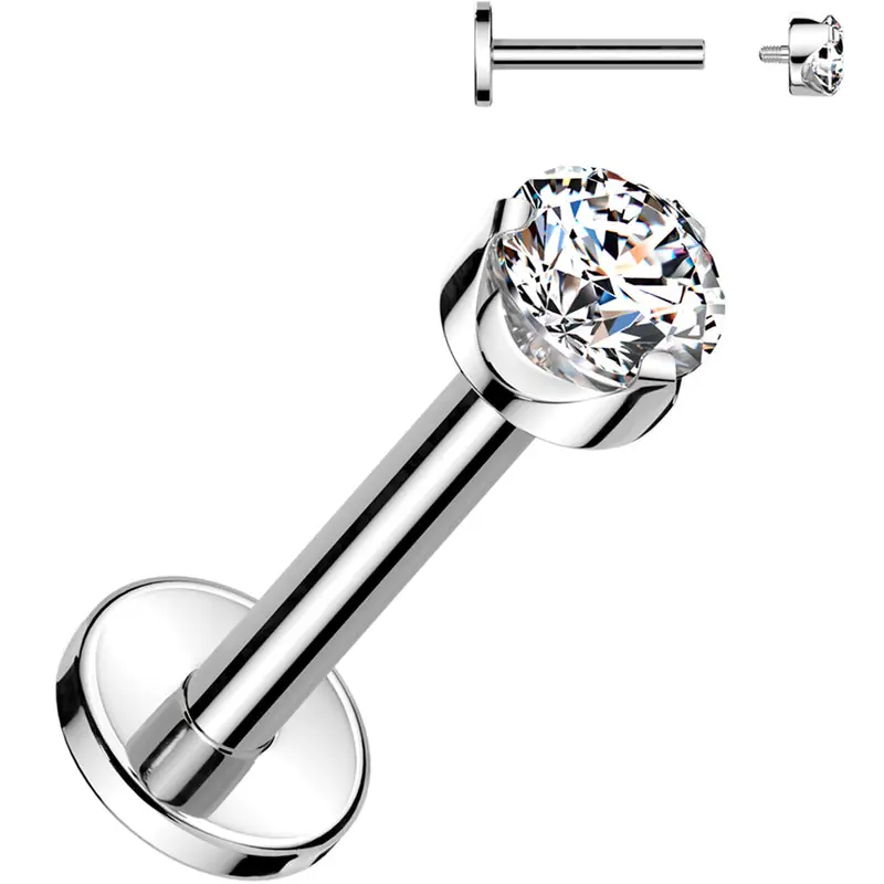 Labret flatback cz push in