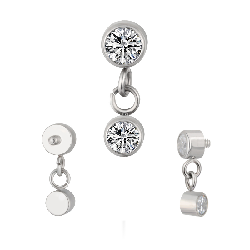 Top charm 2 round cz