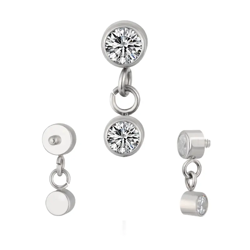 Top charm 2 round cz