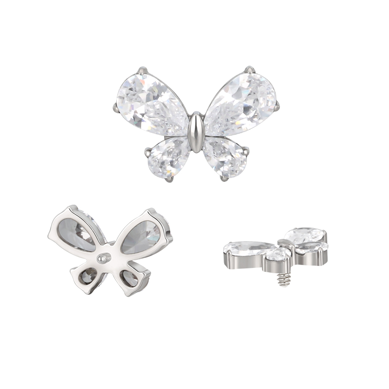Top butterfly cz teardrop
