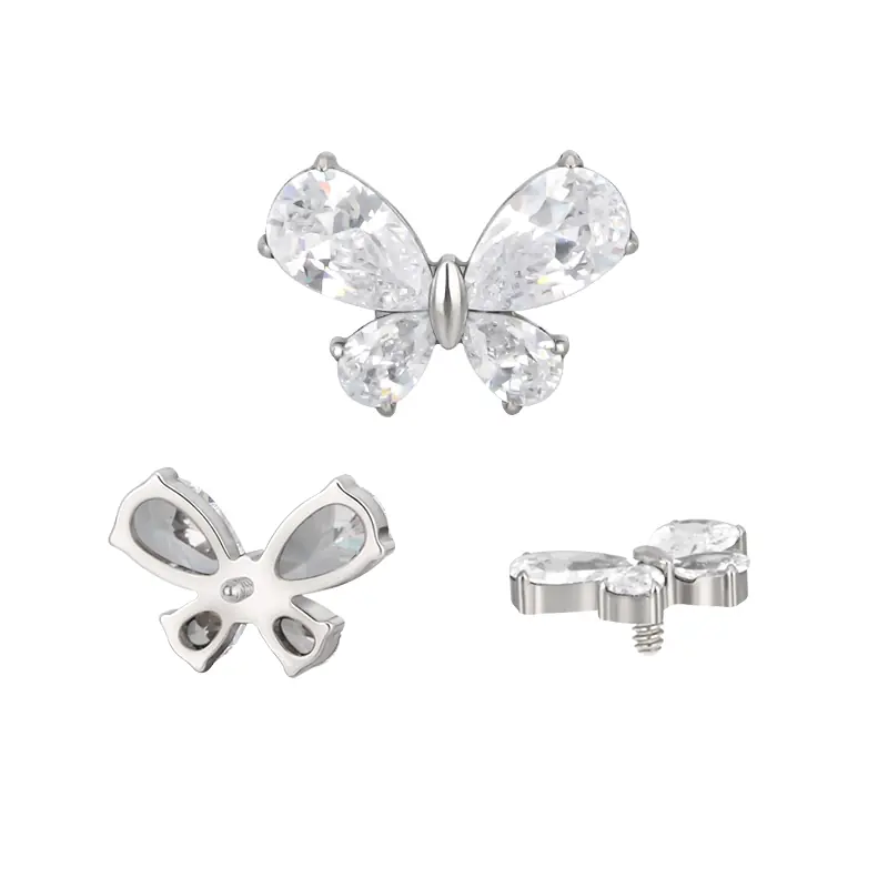 Top butterfly cz teardrop