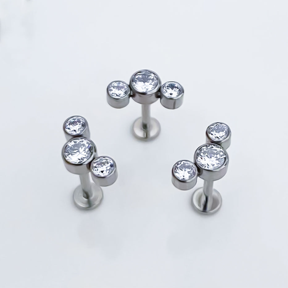 Labret 3 cristales