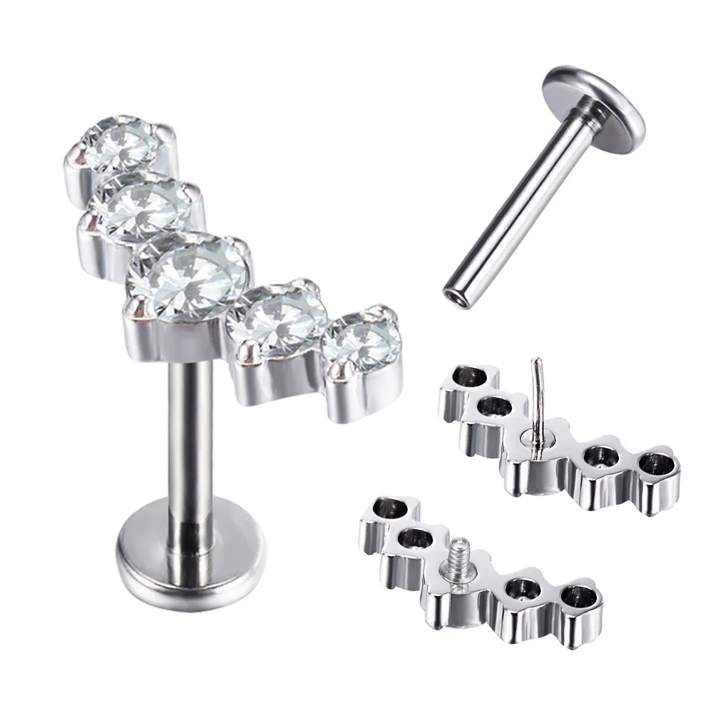 Cluster 5 cz prong set push in