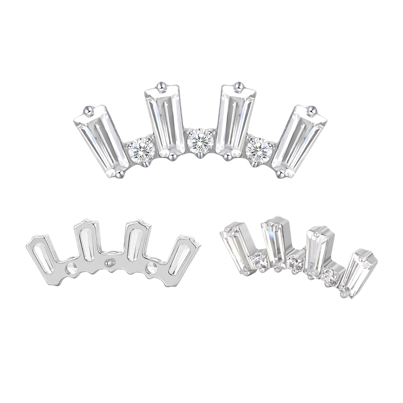 Cluster labret 4 baguette 3cz