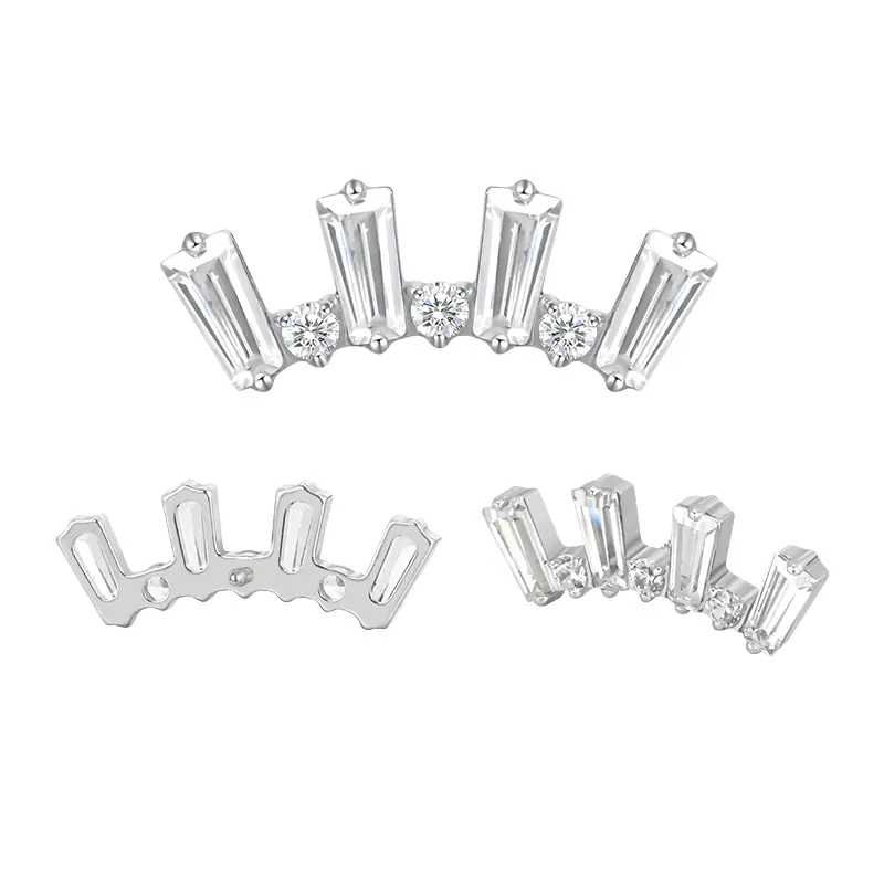 Cluster labret 4 baguette 3cz