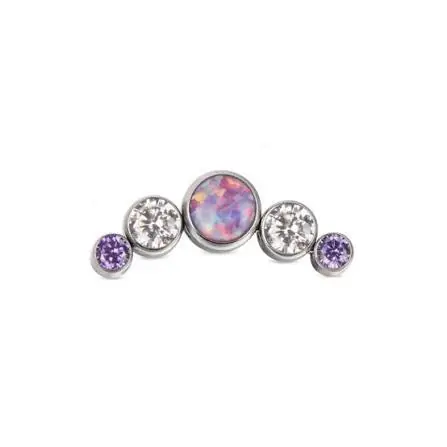 Cluster opal purple zircon clear