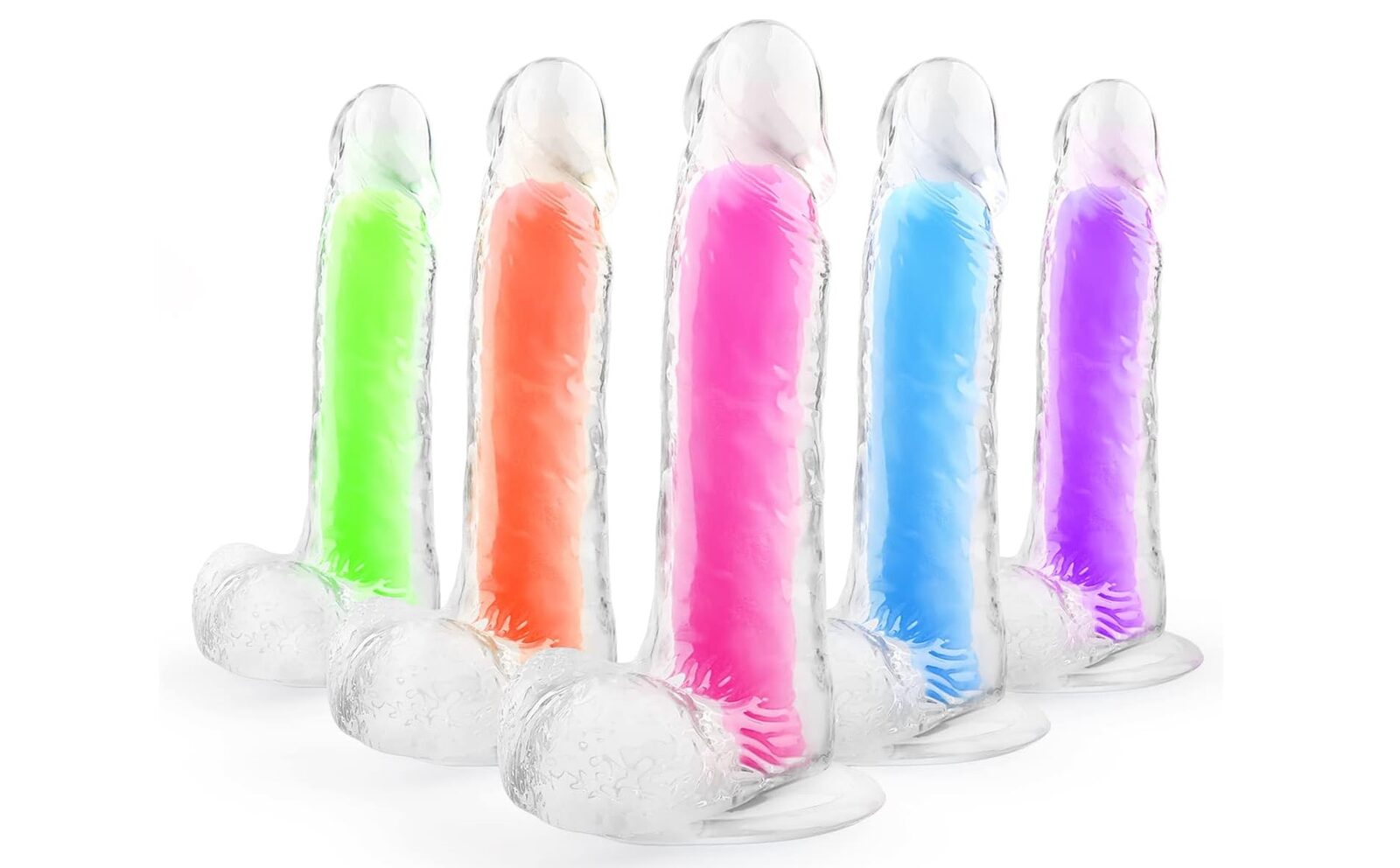 DILDO TRANSPARENTE LUMINICO REALISTA 17CM