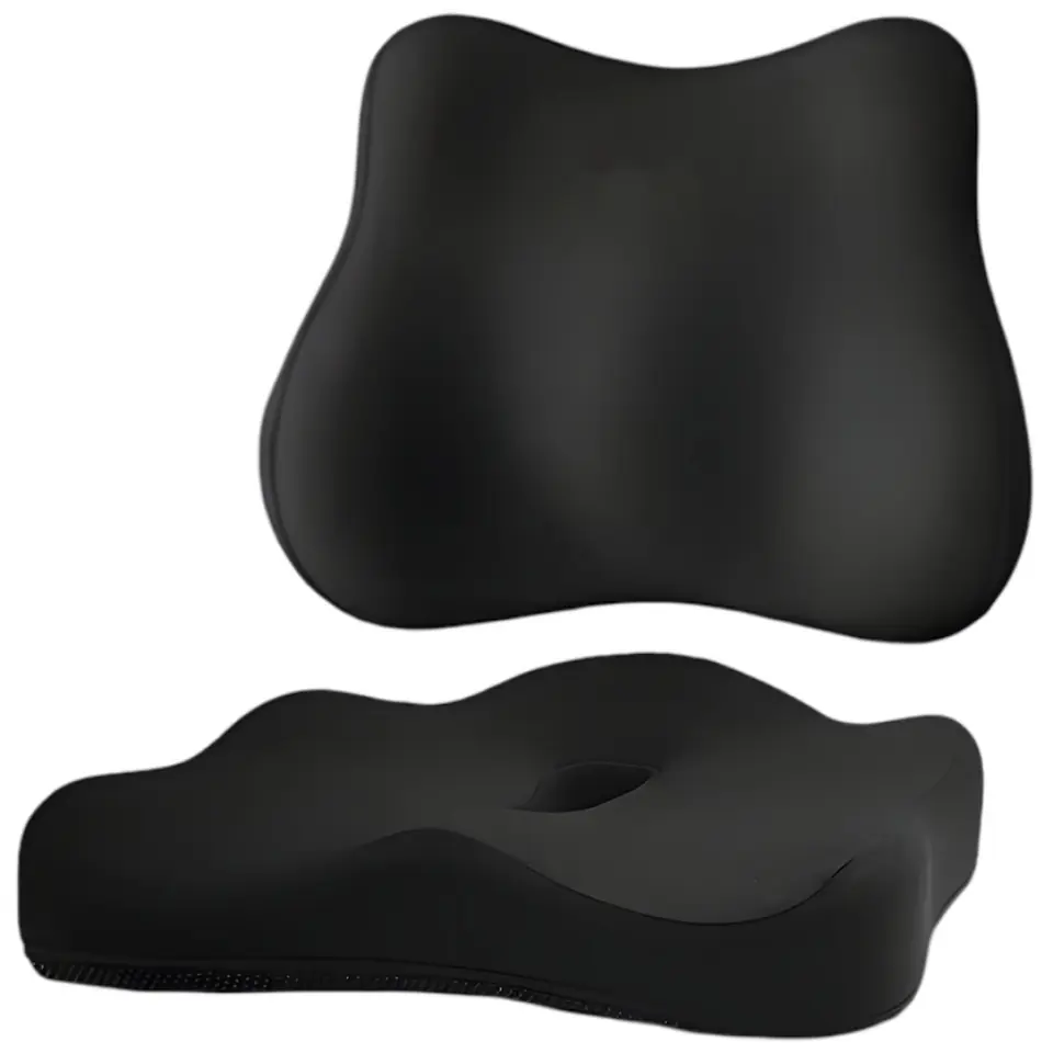 ALMOHADON + RESPALDO PARA ASIENTO SILLA AUTO ESPUMA DE VISCO ELASTICO CON MEMORIA
