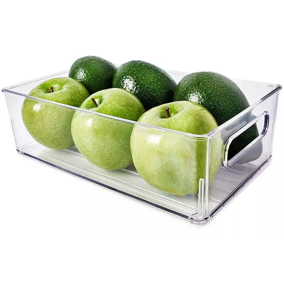 CAJA ORGANIZADORA DE ACRILICO HELADERA COCINA BAÑO MULTIUSO CON ASA CAJON