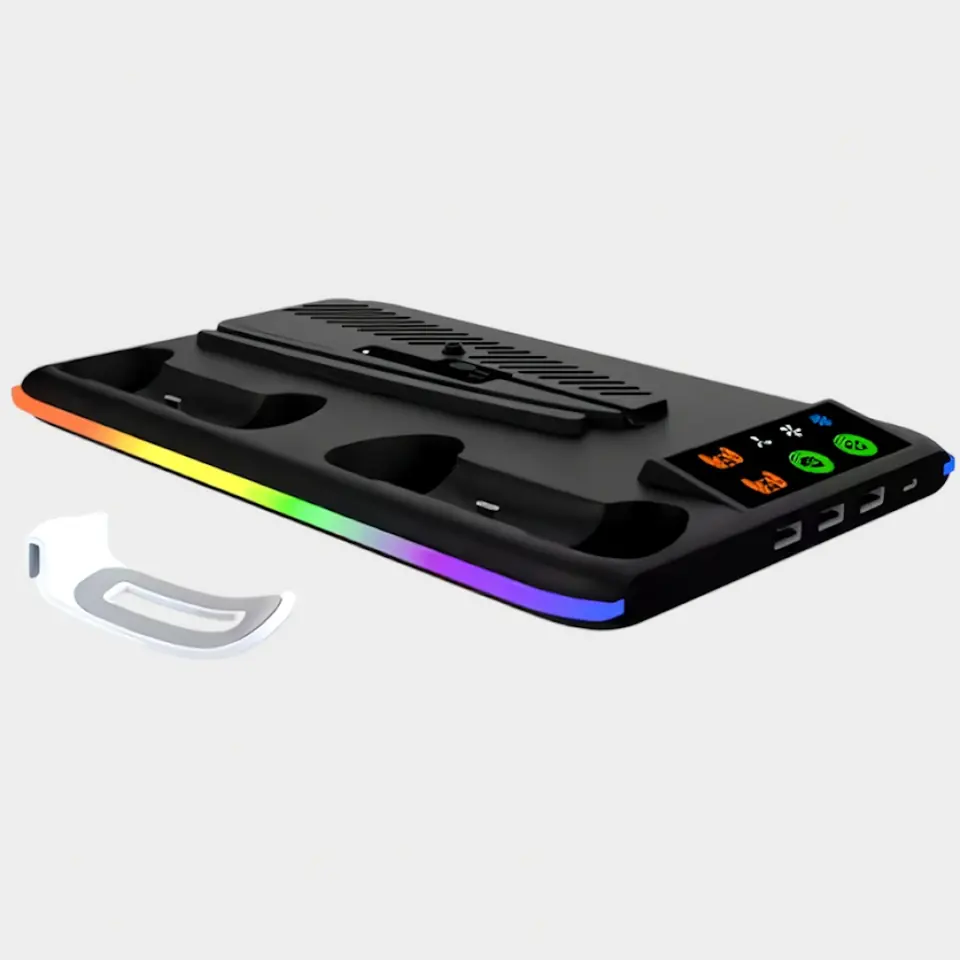 Bandeja Cooler Ventilación + Base Carga Doble Compatible Ps5