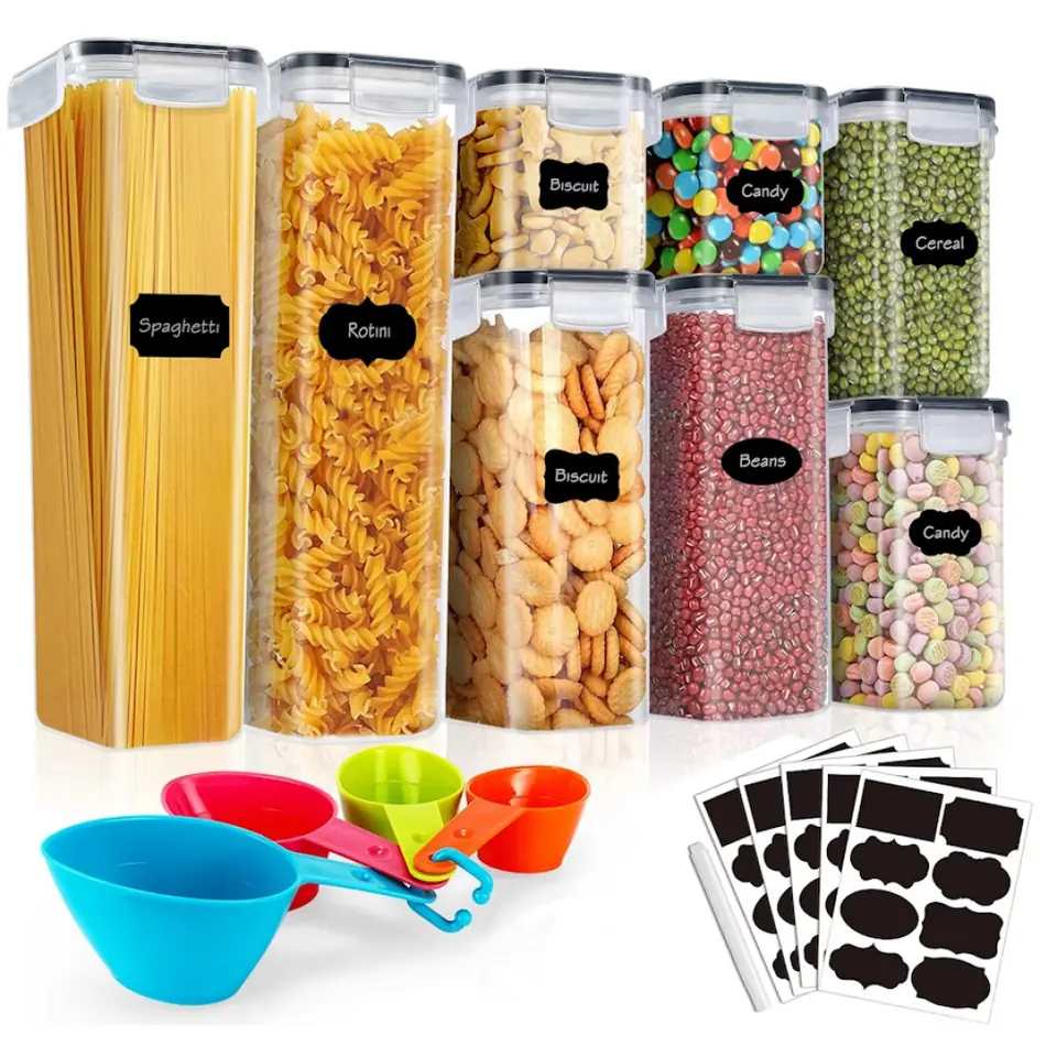 SET RECIPIENTES ALMACENAMIENTO DE ALIMENTOS  8 PIEZAS