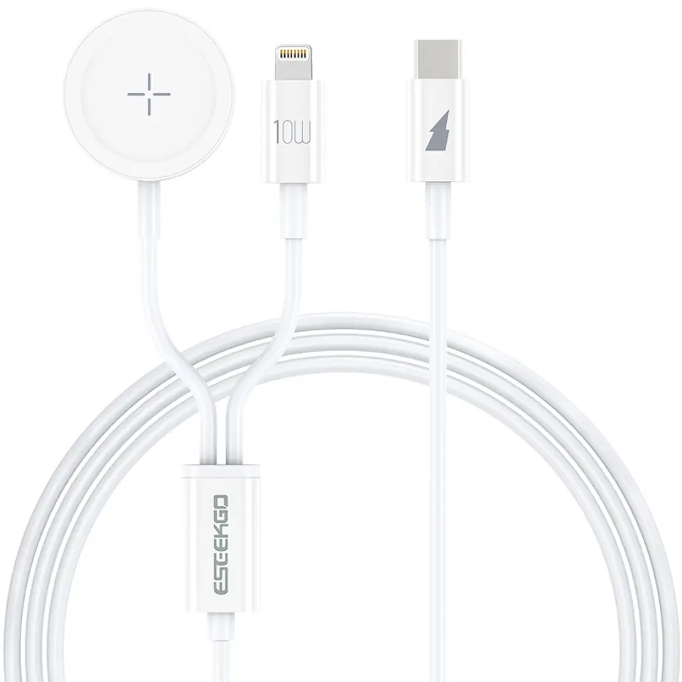 CABLE DE CARGA MAGNETICO APPLE WATCH + CABLE IPHONE LIGHTNING DE 1 METRO HASTA IPHONE 14