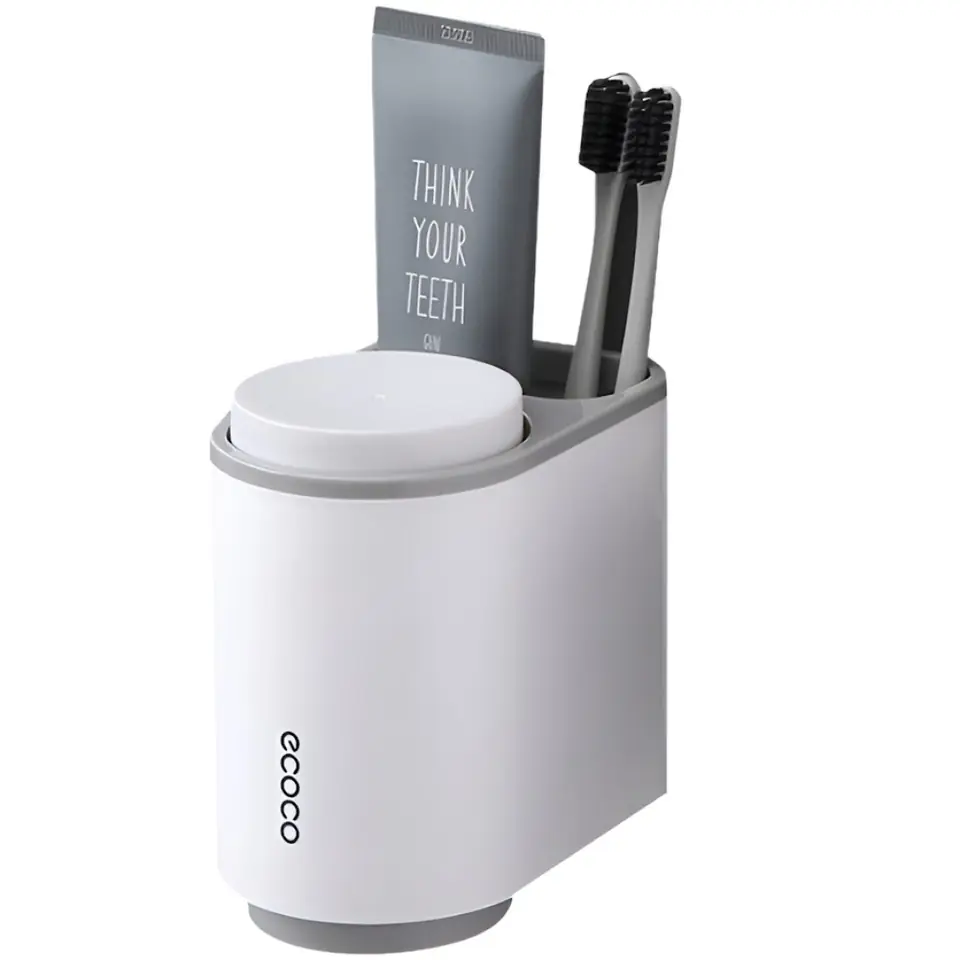 ORGANIZADOR DE BAÑO PARA PASTA DENTAL Y CEPILLOS DE DIENTE CON 2 VASOS MAGNETICOS