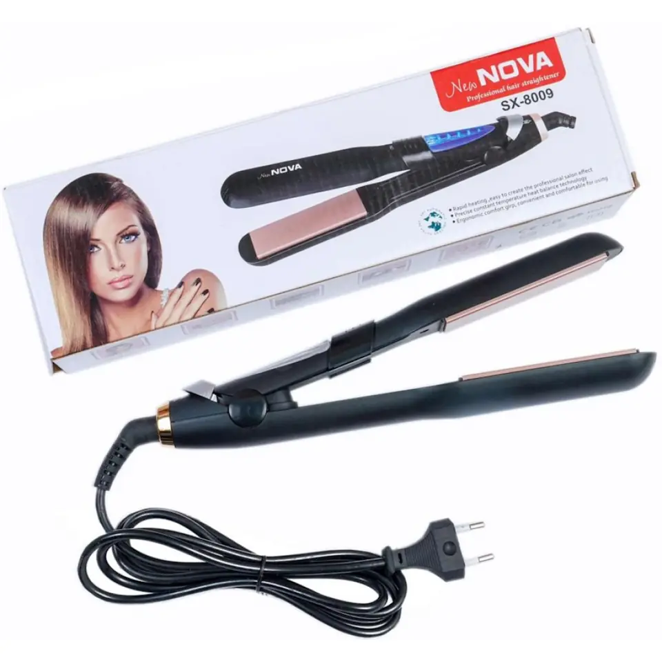 PLANCHITA DE PELO ALISADORA DE CABELLO PLANCHA CERAMICA NOVA SX-8009 45W