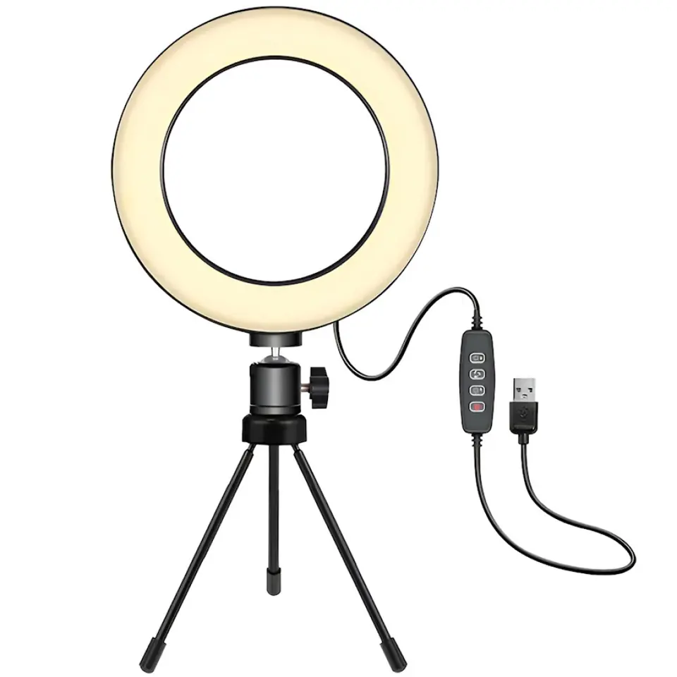 ARO LUZ LED SELFIE ANILLO DE 16CM + CONTROL + TRIPODE VIDEOS SELFIES YOUTUBERS TIKTOK