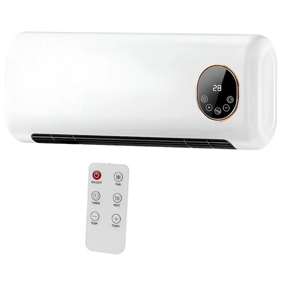 CALEFACTOR DE PARED CON DISPLAY + ACCESORIO PARA SECAR ROPA 2000W BLANCO