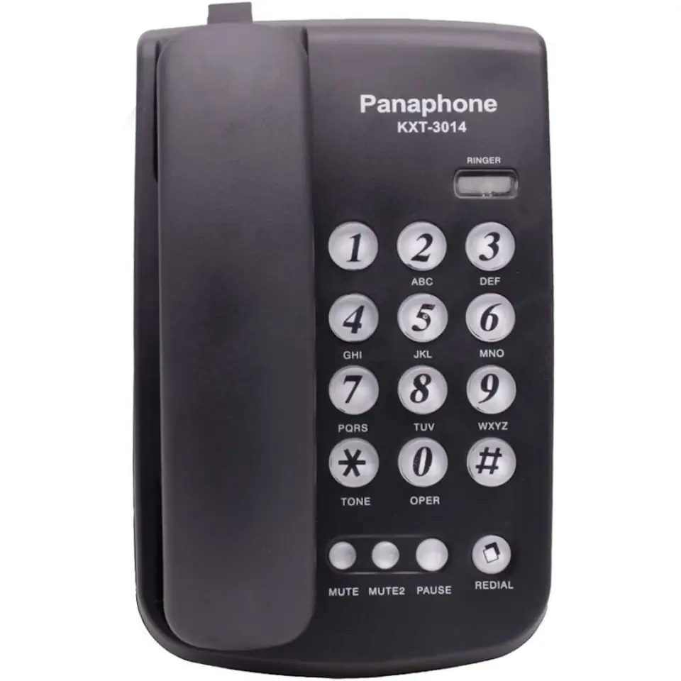 TELEFONO FIJO DE LINEA PARA MESA CON PANAPHONE KXT-3014 - NEGRO