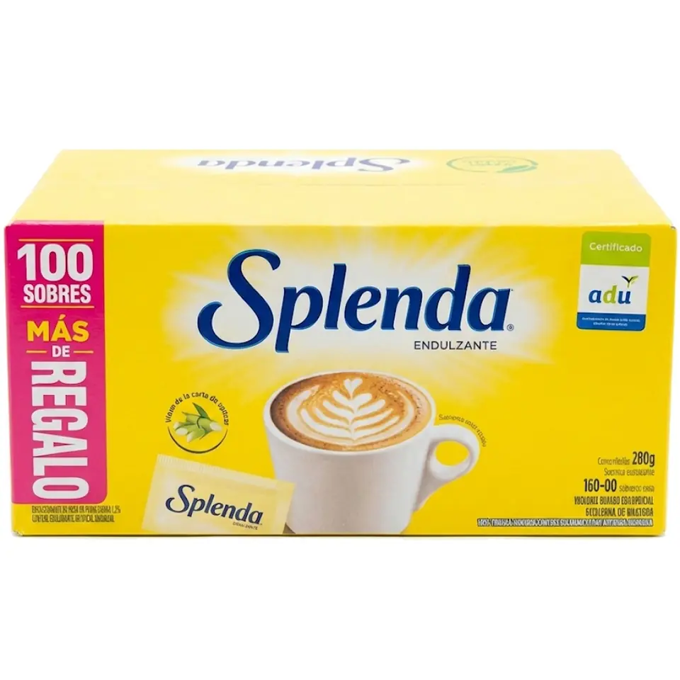 EDULCORANTE SPLENDA 600+100 DE REGALO X700 SOBRES DE 1GR ENDULZANTE CERTIFICADO ADU