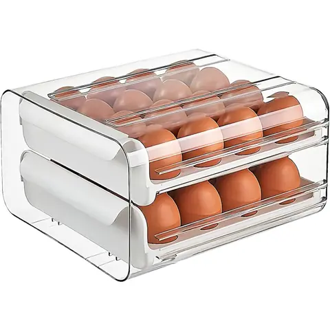 HUEVERA CAJA ORGANIZADOR PARA ALMACENAR HUEVOS APILABLES 32 UNIDADES