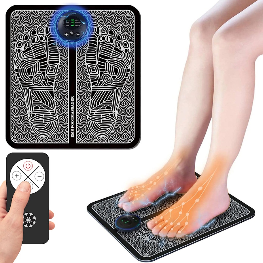 MASAJEADOR ALFOMBRA DE PIES ELECTRO ESTIMULADOR CON 8 MODOS / 19 INTENSIDADES USB CONTROL REMOTO