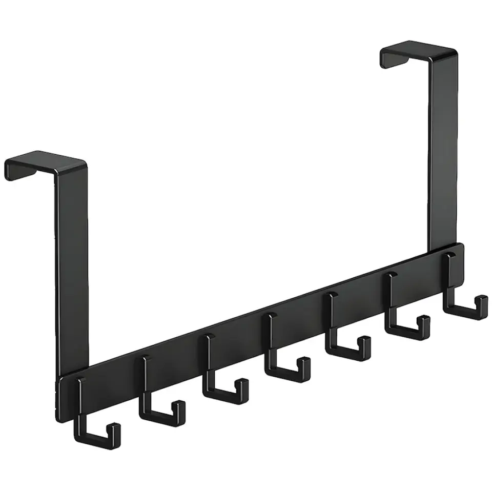PERCHERO CON ENCASTRE O MONTAJE SOBRE PUERTAS CON 7 GANCHOS DE METAL 18X44