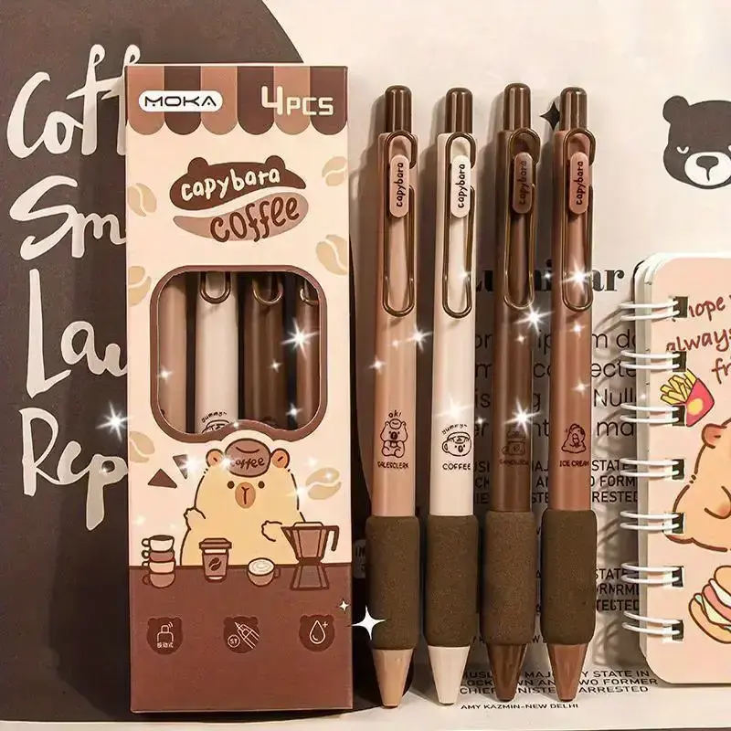 Pack x4 Lapiceras Capibara Café