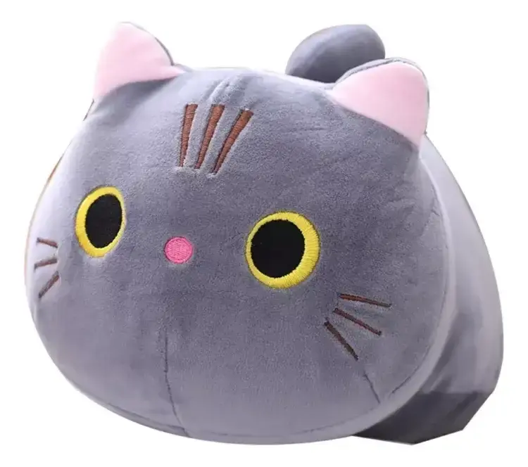 Gato Peluche 50cm Felpa Juguete Gris