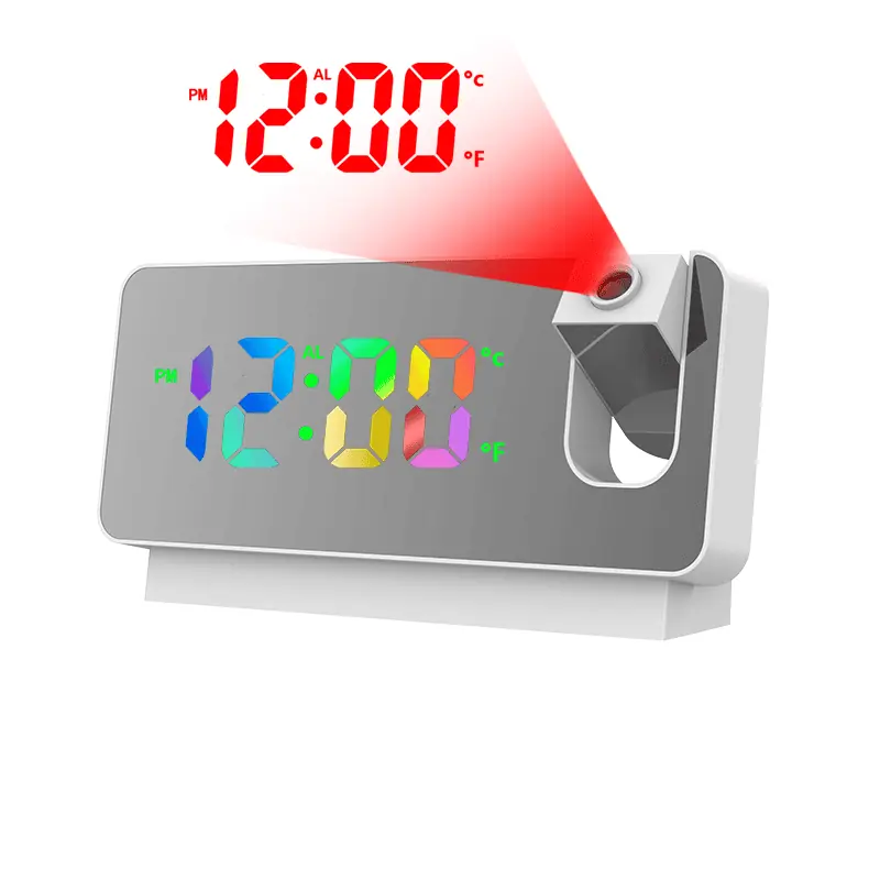 Reloj Con Proyector Blanco