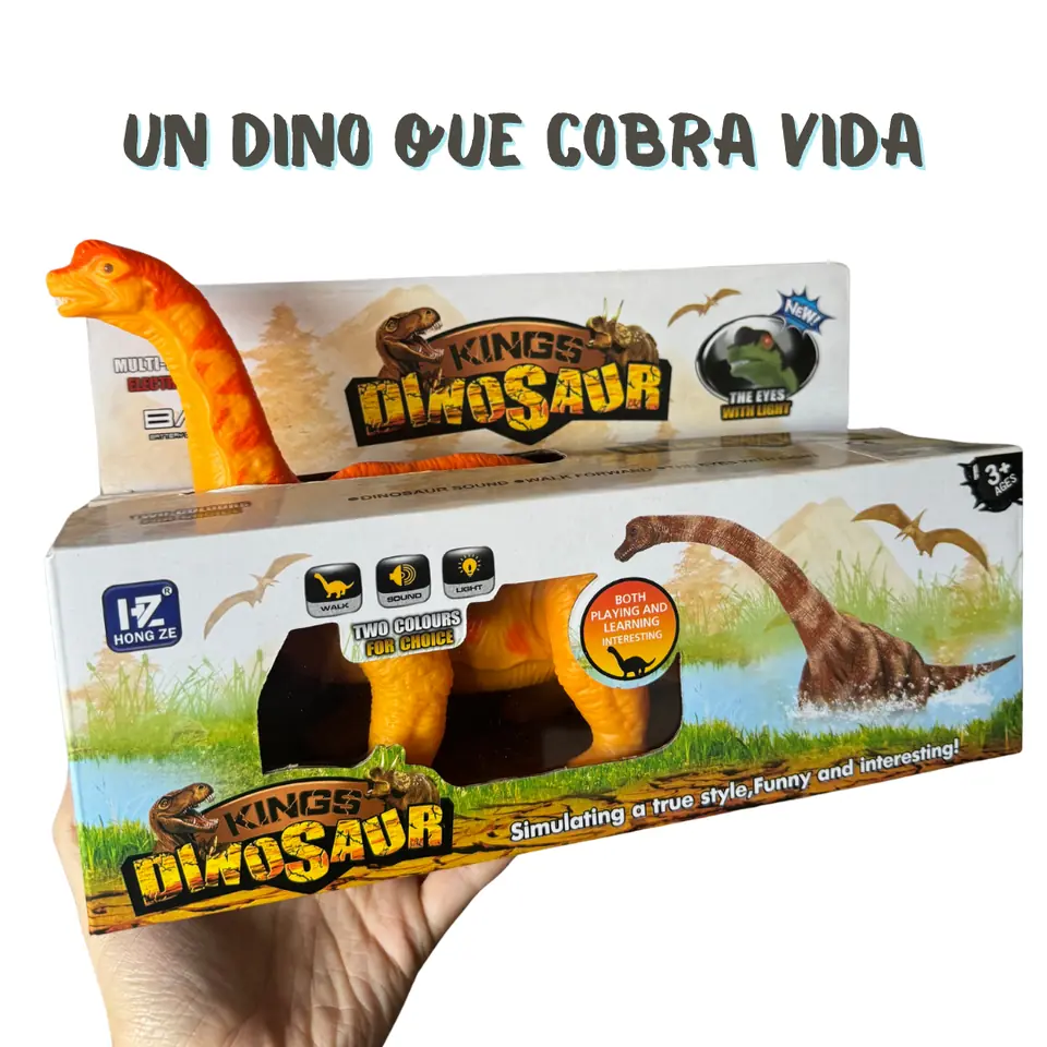 Dinosaurio con luces y sonido.