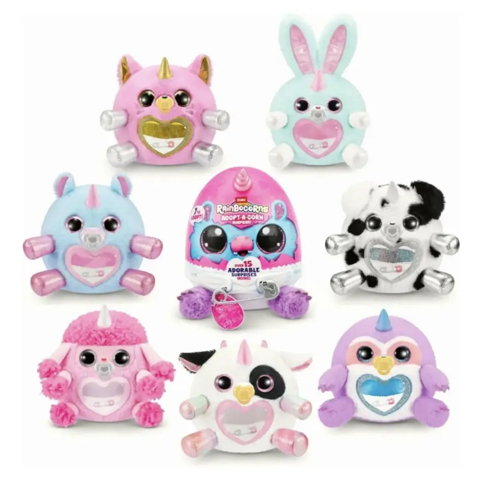Huevo Rainbocorns Adopt Baby Corn +15 Sopresas Peluche Pañal