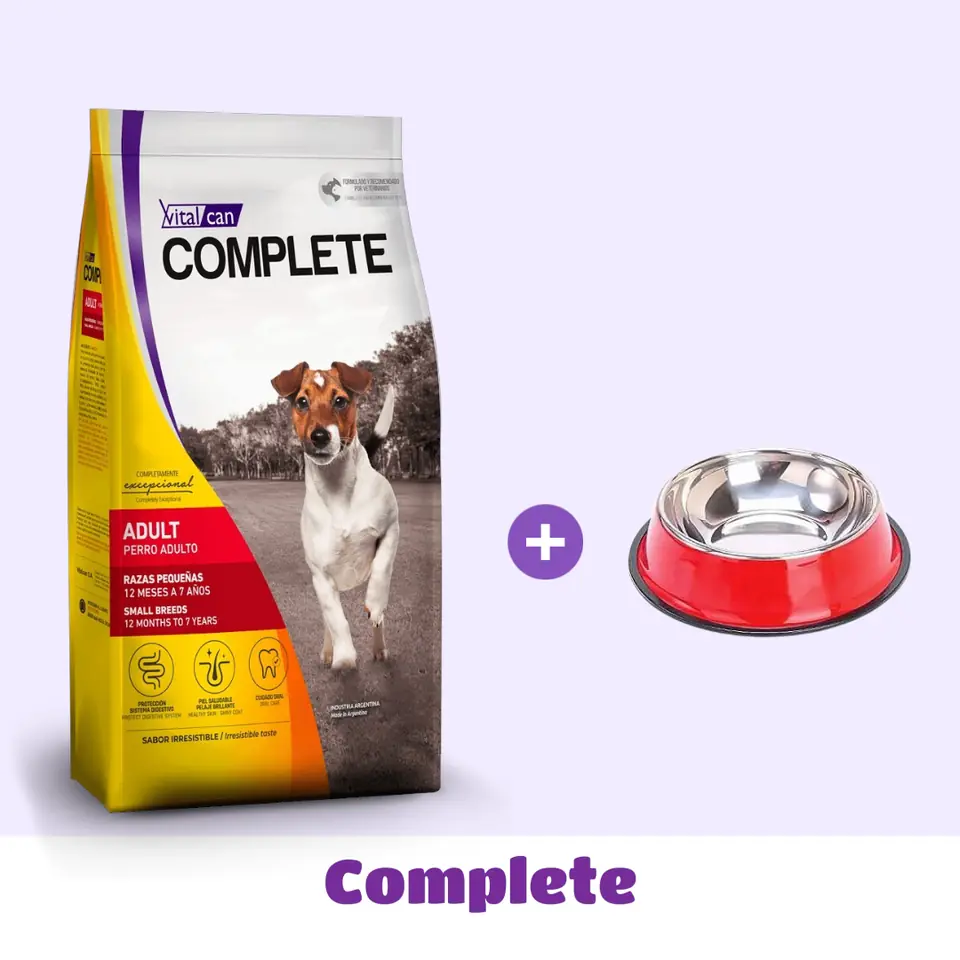 COMPLETE ADULTO RAZAS PEQ. 20 KG + PLATO 🎁