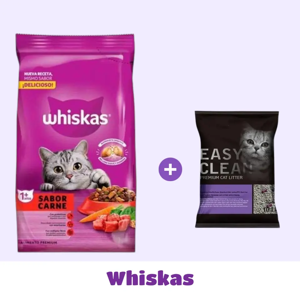 WHISKAS 10 KG + AGLOMERANTE 5 LTS