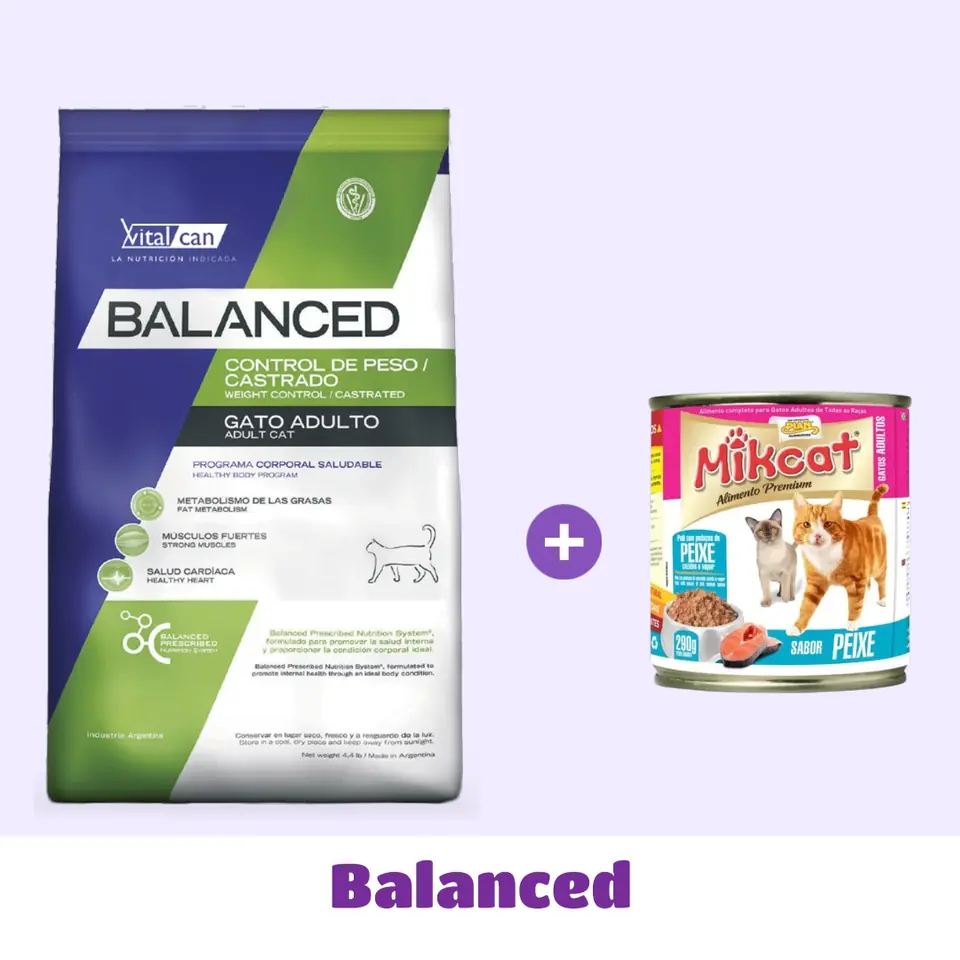 BALANCED GATO CASTRADO 7,5 KG + LICKS DE 🎁