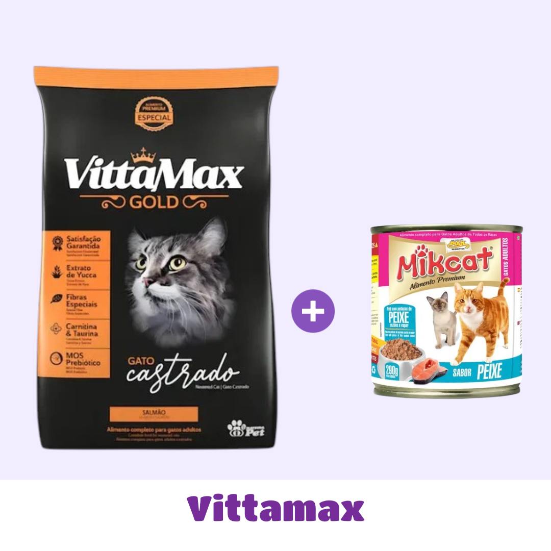VITTAMAX GATO CASTRADO (salmon) 10 KG + SNACK 🎁