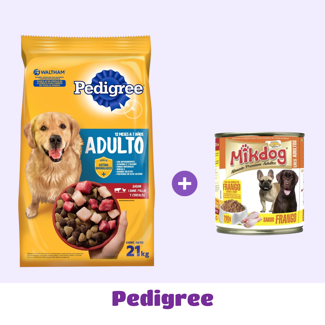 PEDIGREE ADULTO 21 KG + PATÉ DE 🎁