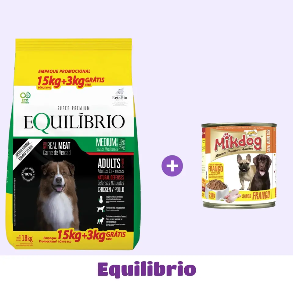 EQUILIBRIO ADULTO 15+3 KG + PATÉ