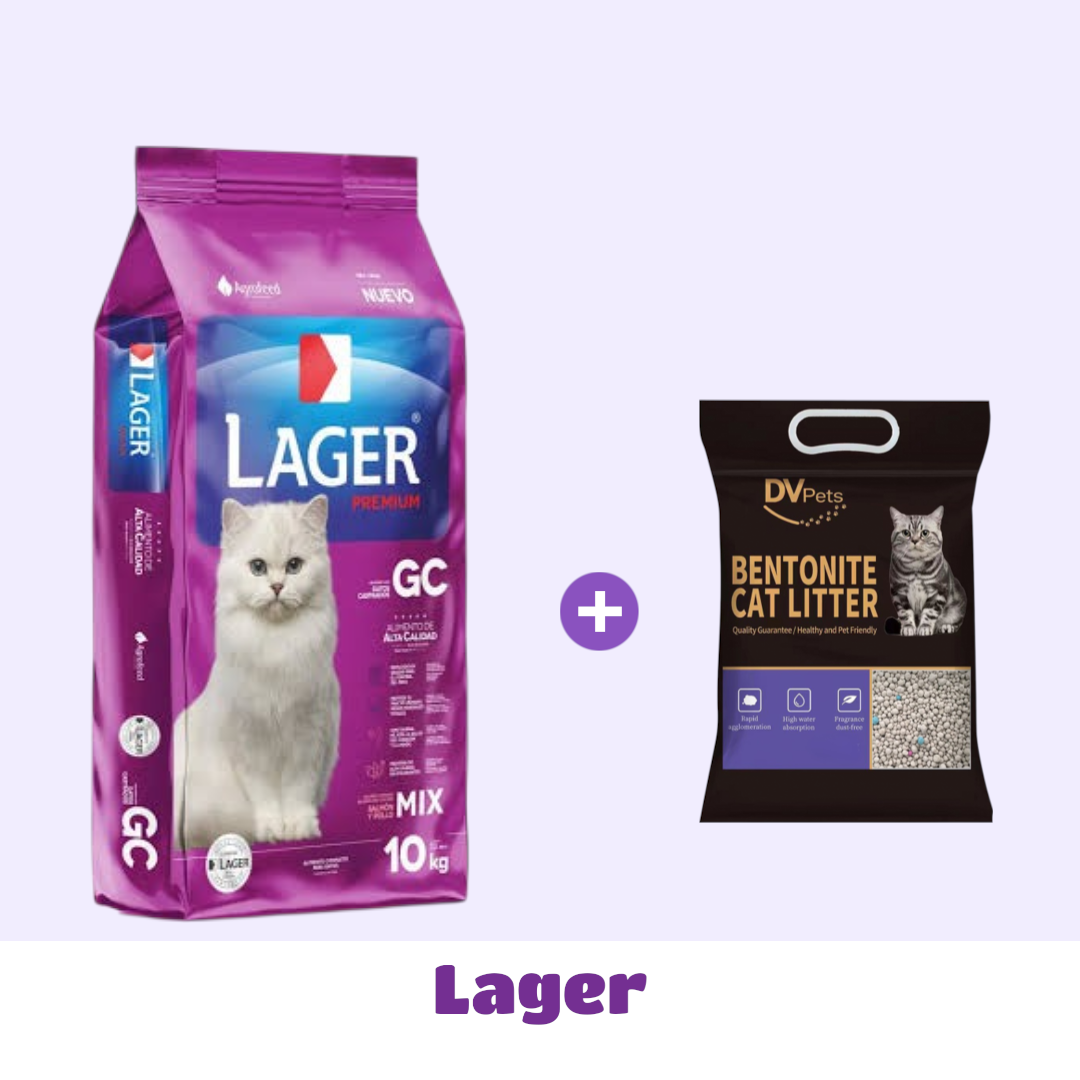 LAGER GATO CASTRADO 10 KG + PIEDRAS 4 KG