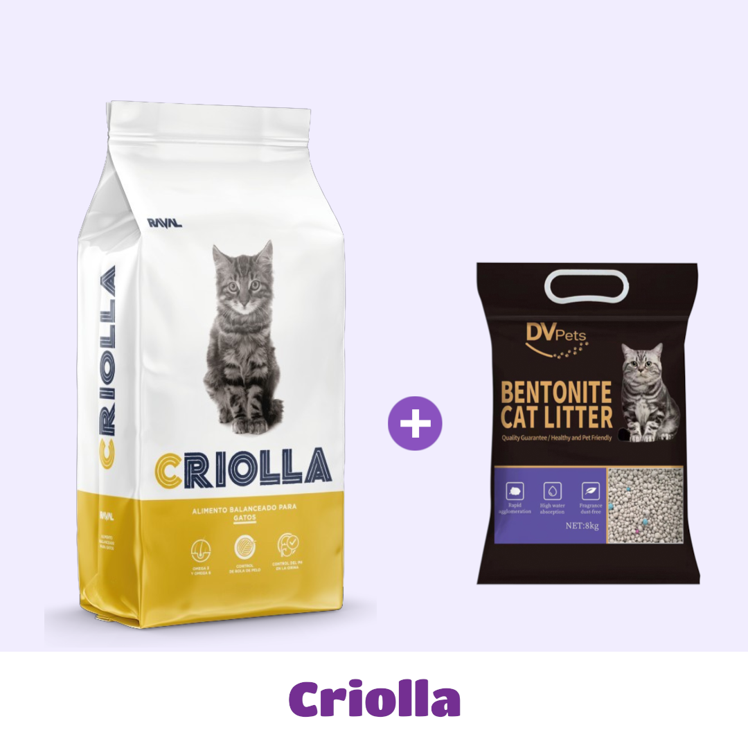 CRIOLLA GATO 7 KG + AGLOMERANTE 4 KG