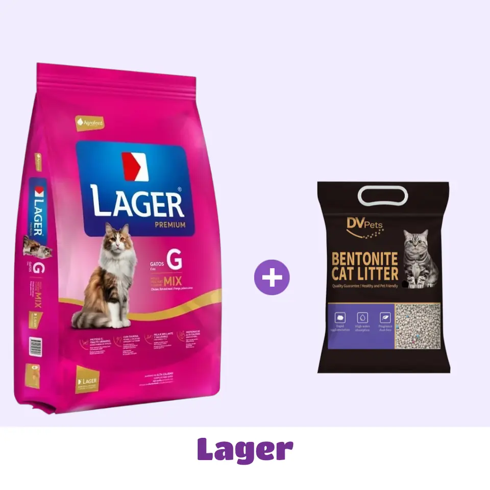 LAGER GATO 10 KG + PIEDRAS 4 KG